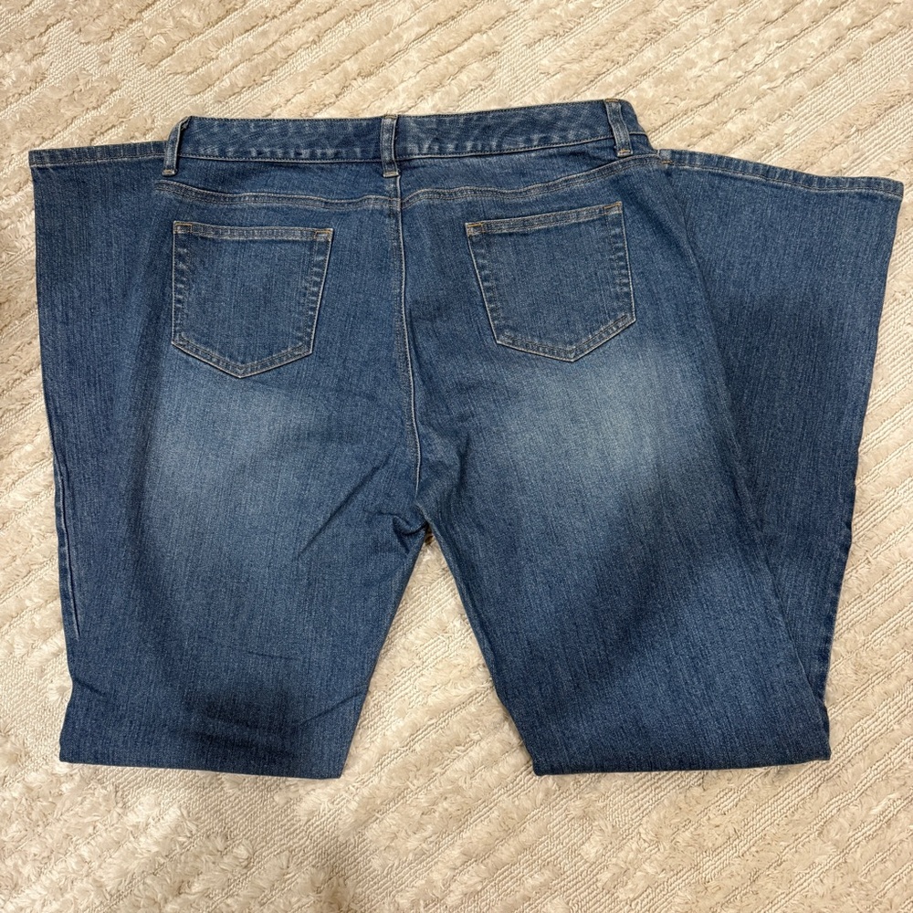 Boot cut jeans denim medium wash size 12 , lands end - Picture 3 of 10